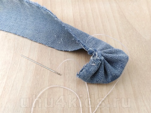 Украшение для волос из джинсовой ткани «Ободок»